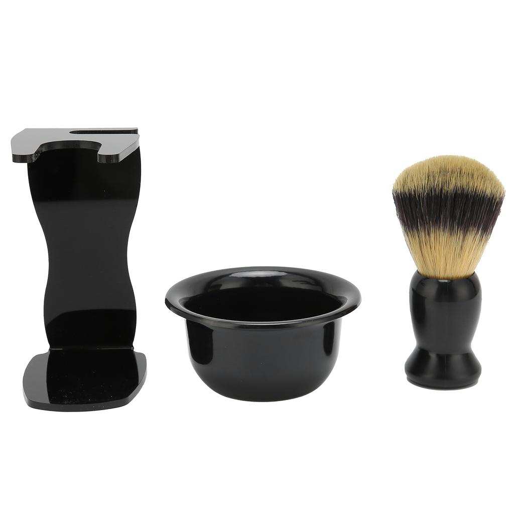 3pcs Shaving Brush Set Beard Shaving Brush Bowl Safety Shaving Stand Kit for Men