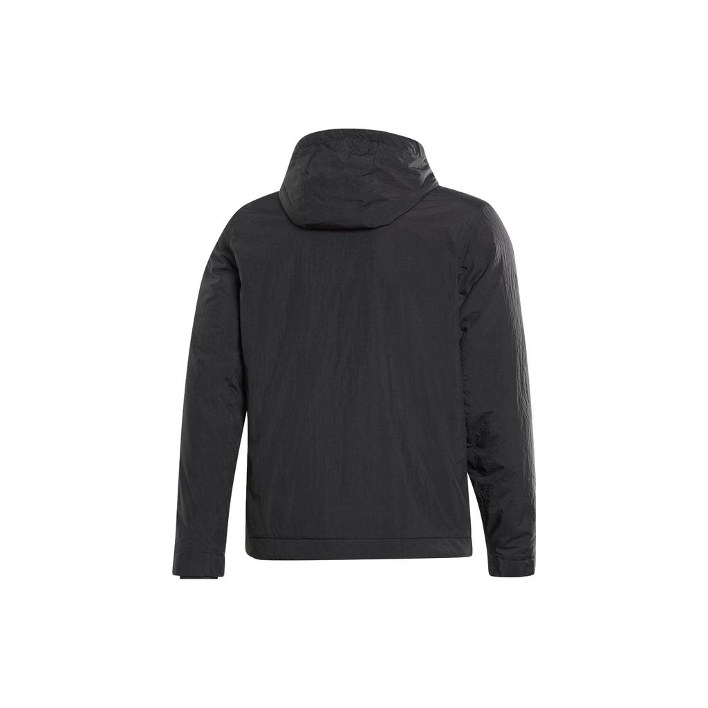 Reebok Outerwear C Fl Solid Color Hooded Casual Jacket Men Outerwear Black FT0650