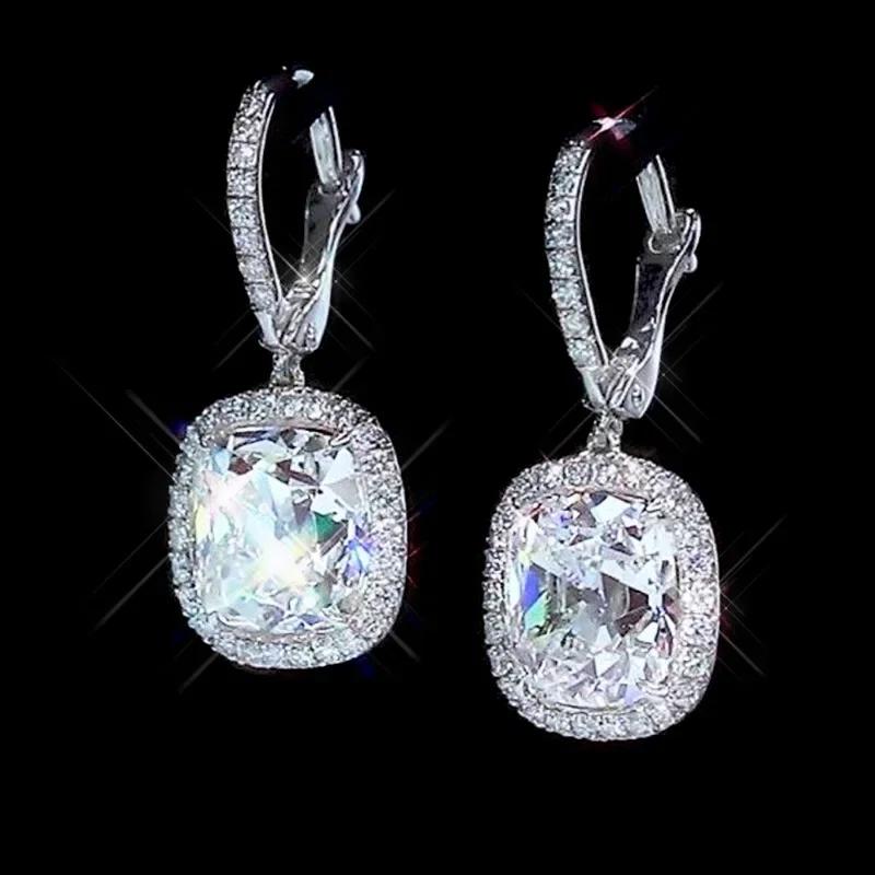 Engagement Mid Length Pendant Earrings Jewelry Elegant Shiny Mosan Diamond Beautiful Gift Milan Girl Fashion Accessories
