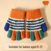 Dětské teplé pruhované pletené rukavice