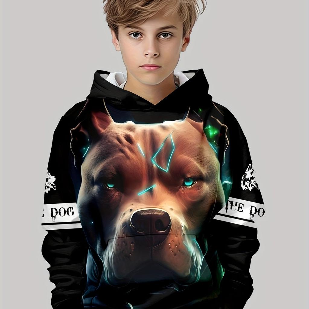 Kids Clothes Boys Hoodies Long Sleeve Funny 3D Dogs Print Children Spring Fall Clothes Casual Stylish Outdoor Boy Clothes Tops