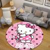 Decorative Round Boho Multicolor Accent Rug, Non-Slip Floor Mat for Kids Room