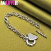 925 Sterling Silver TO Button Love Heart Pendant Bracelet Jewelry