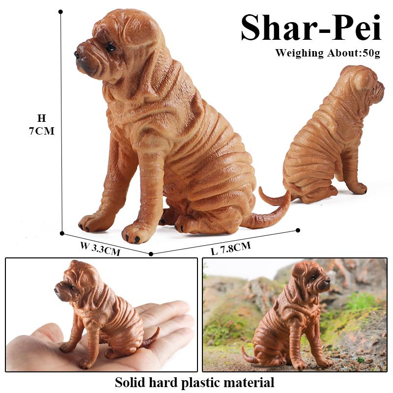 Oenux New Farm Dogs Pet Figurines Rottweiler Collie Huskie Bulldog Schnauzer Model Action Figures Cute Home Decoration Kids Toy