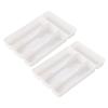 2x Heavy Gauge Plastic Cutlery Drawer Organiser Tray Cutlery Organised And Secure Small Cutlery Tray