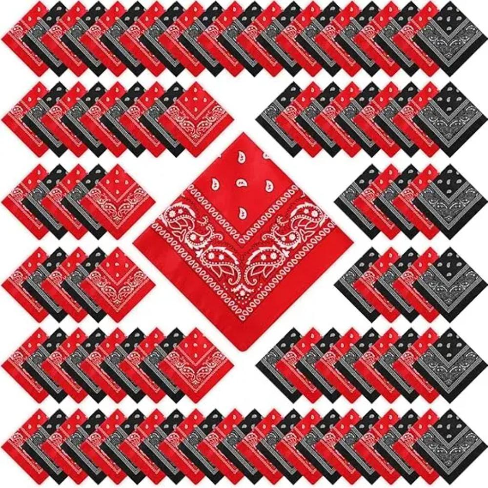 12-100Pcs Bandanas Cowboy Unisex Paisley Bandanas
