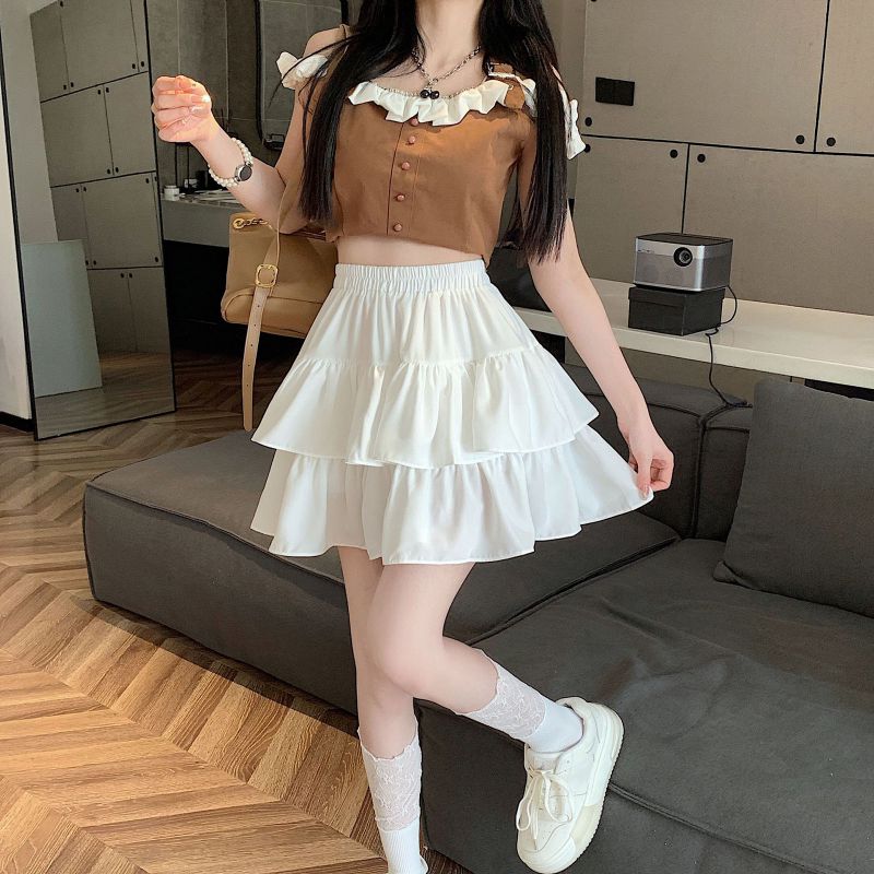 2-10 Years Kids Girls Pleated Skirt Cake Skirt