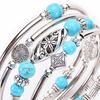 Beautiful Ethnic Hypoallergenic Female Bangle Turquoise Beads Wrap Bracelet Fashion Jewelry