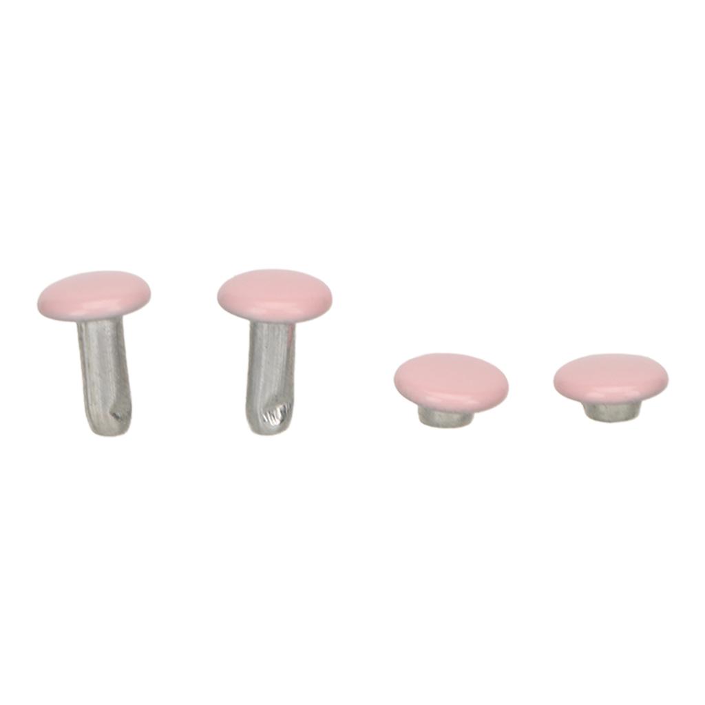 500 Sets Leather Rivets 6x8mm Electroplated High Strength Metal Widely Used Double Cap Rivets for Hat Belt Shoes Pink