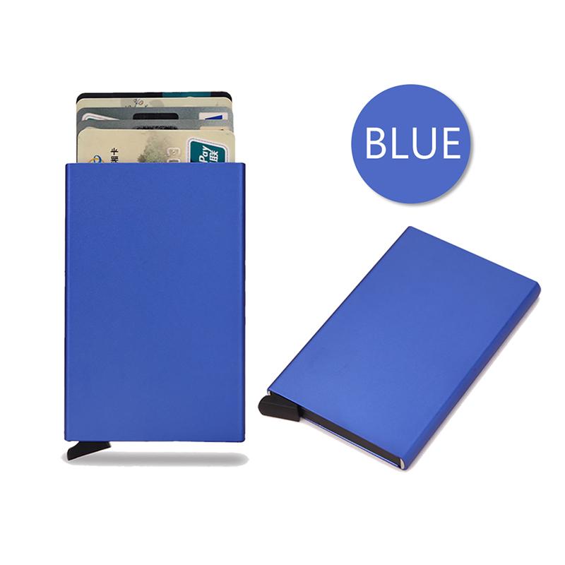 Minimalist Metal Pop Up Card Holder Wallet - Thin Slim Men's Luxury Small Purse and Card Protector Case