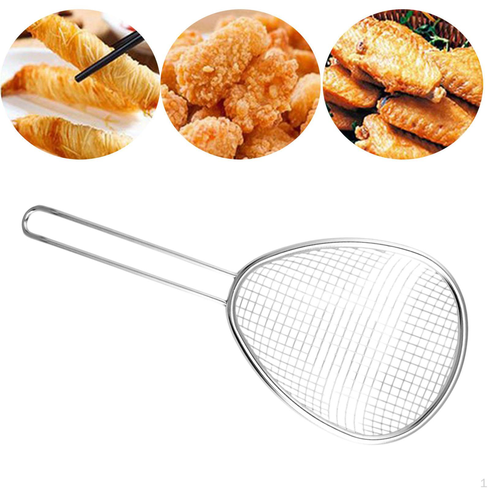 

Coarse Mesh Kitchen Strainer, Metal Skimmer, Food Vegetable Scoop 13.3x30.3cm