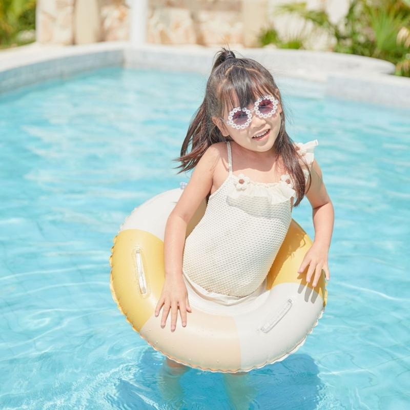 Swim Rings with Float Seat for 1-5 Years, Baby Swimming Rings with Safe Handle