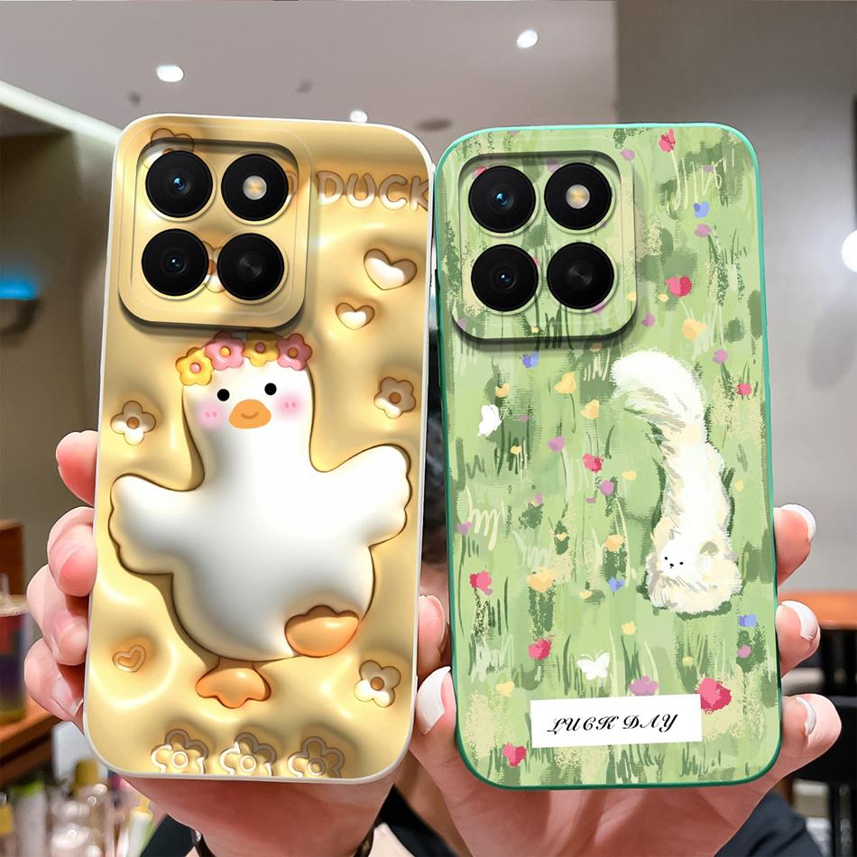 For Honor X8C 4G Case Fashion Design Soft Liquid Silicone Camera Protection Back Cover For HonorX8C X8 C Anti Drop Phone Cases