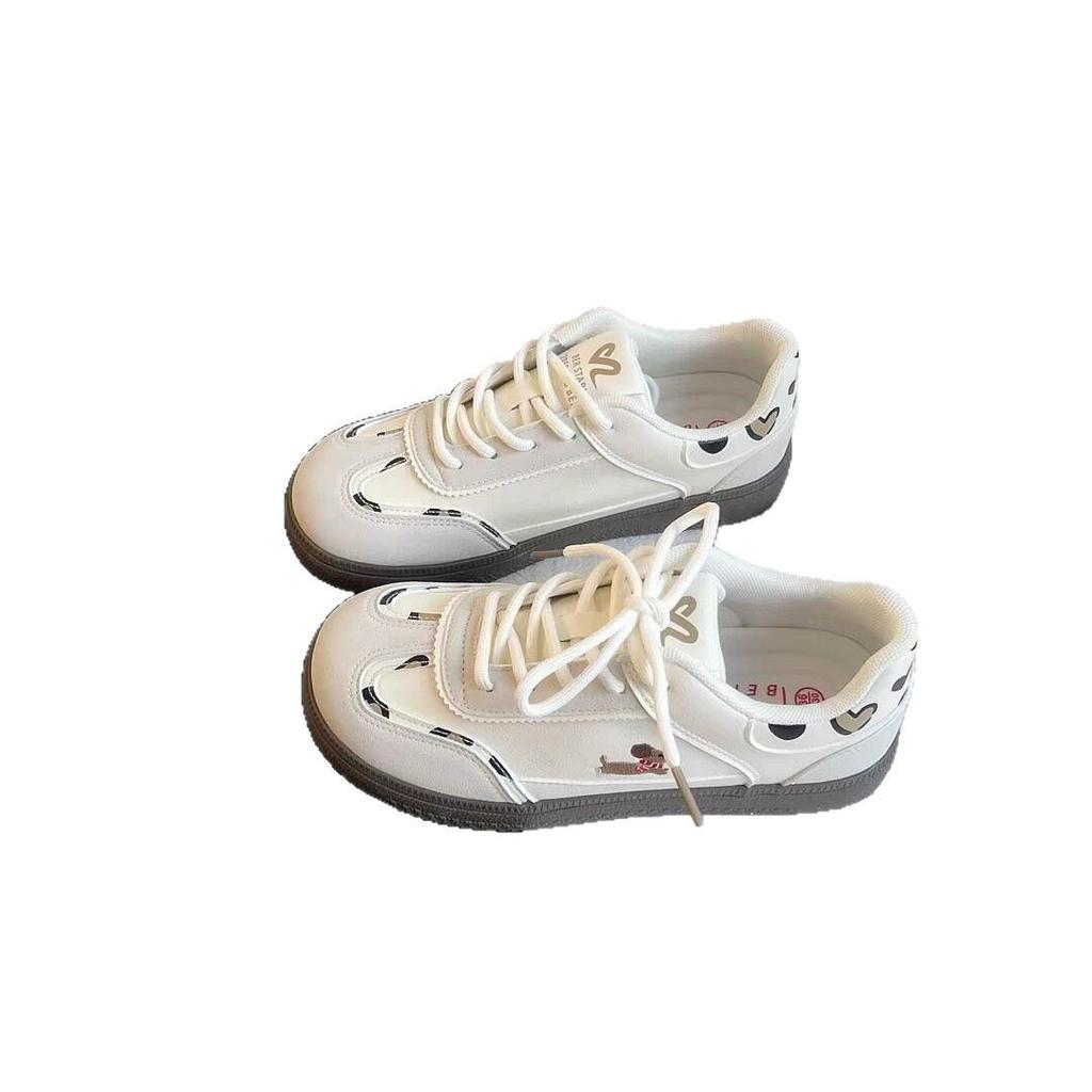 Chic Autumn 2025 Women's Thick-Soled German Puppy Print Canvas Shoes: Versatile Casual Sneakers