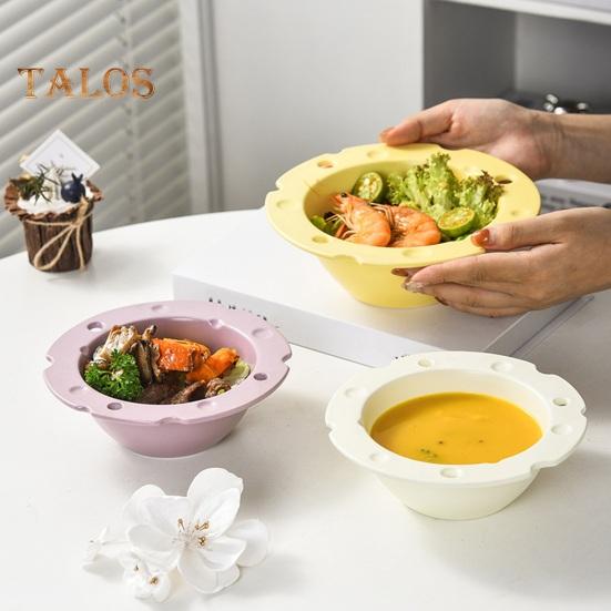 Cheese Shape Ceramic Bowl Food Grade Large Capacity Heat Resistant Multi-functional Rice Meal Salad Soup Porridge Snack Dessert Serving Bowl