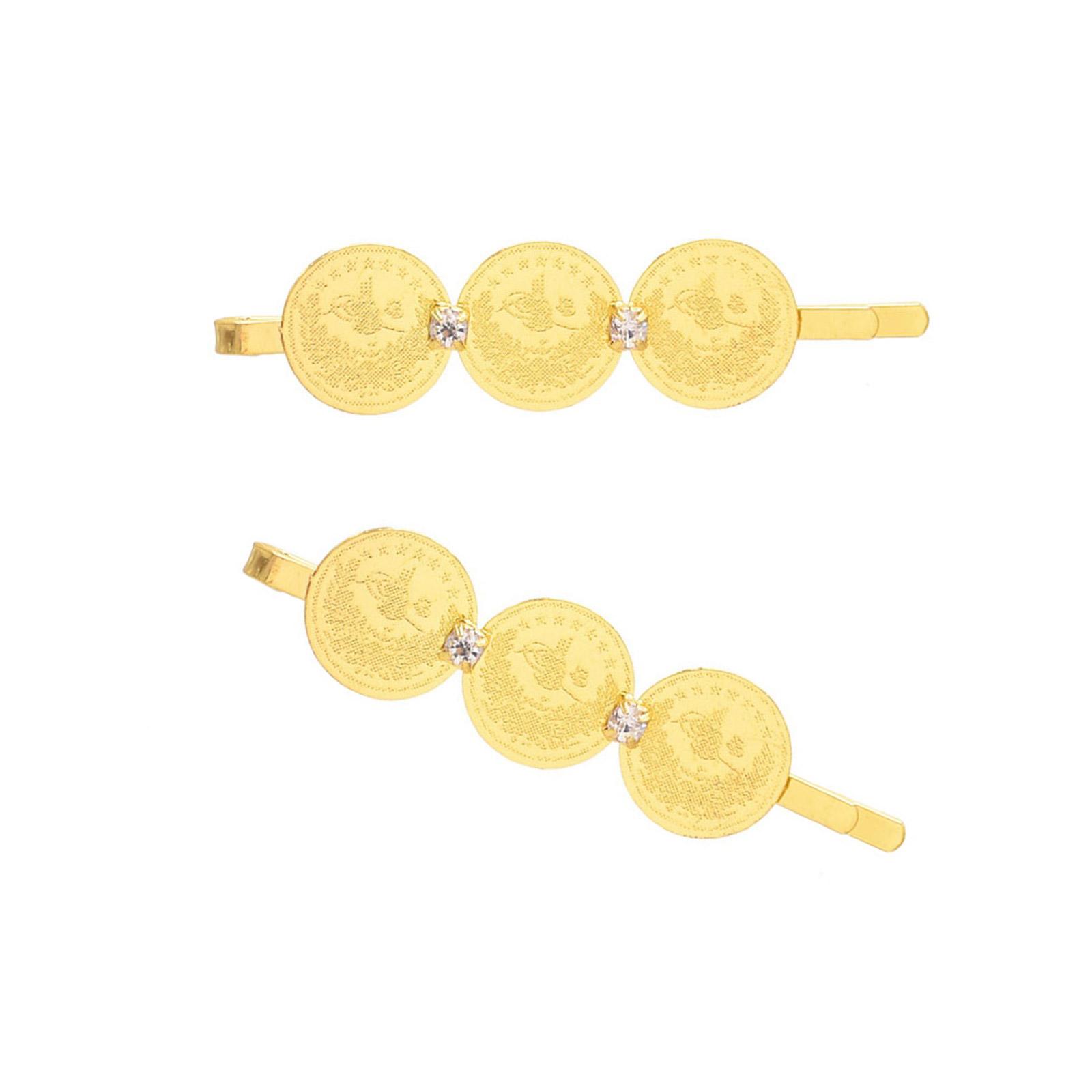 

Turkish Coin Hair Clip for Women Gold Plated Ethnic Jewelry Bridesmaid Gift and Hair Accessories Fashion Hairwear C