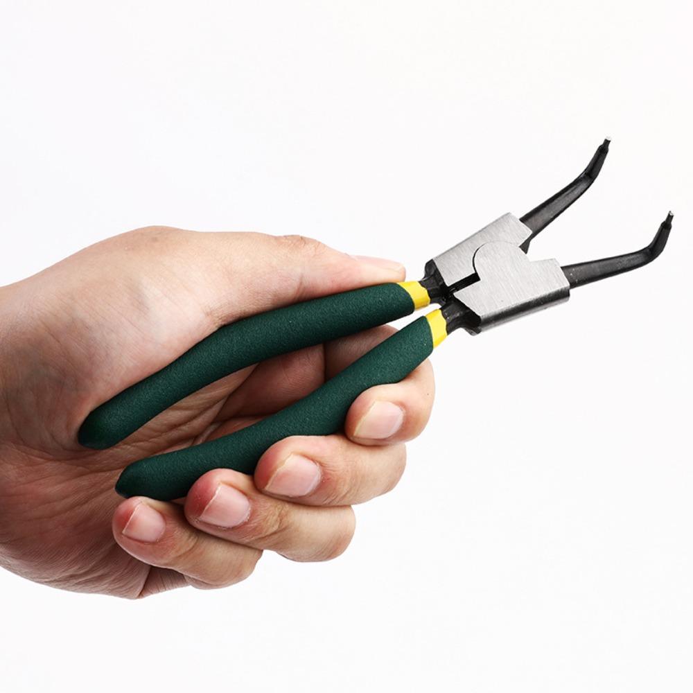 4pcs/set Sturdy Circlip Plier Set Carbon Steel Straight Bent Pliers  Home Maintain