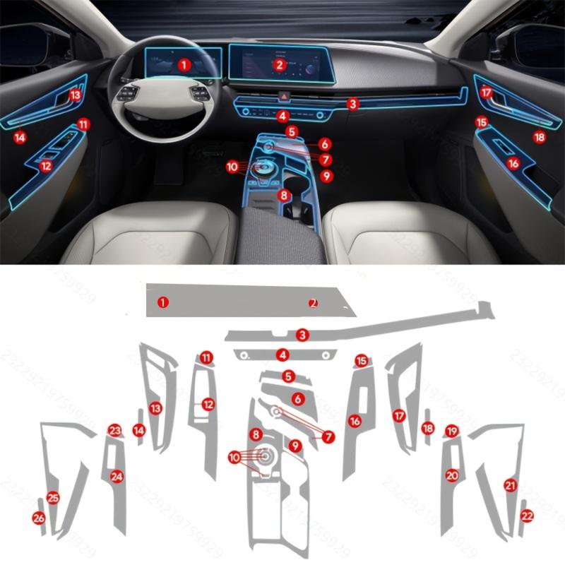 For Kia EV6 -2024 For Screen Center Console Film TPU Scratch-Resistant Car Interior Protection Film Auto Interior Accessory