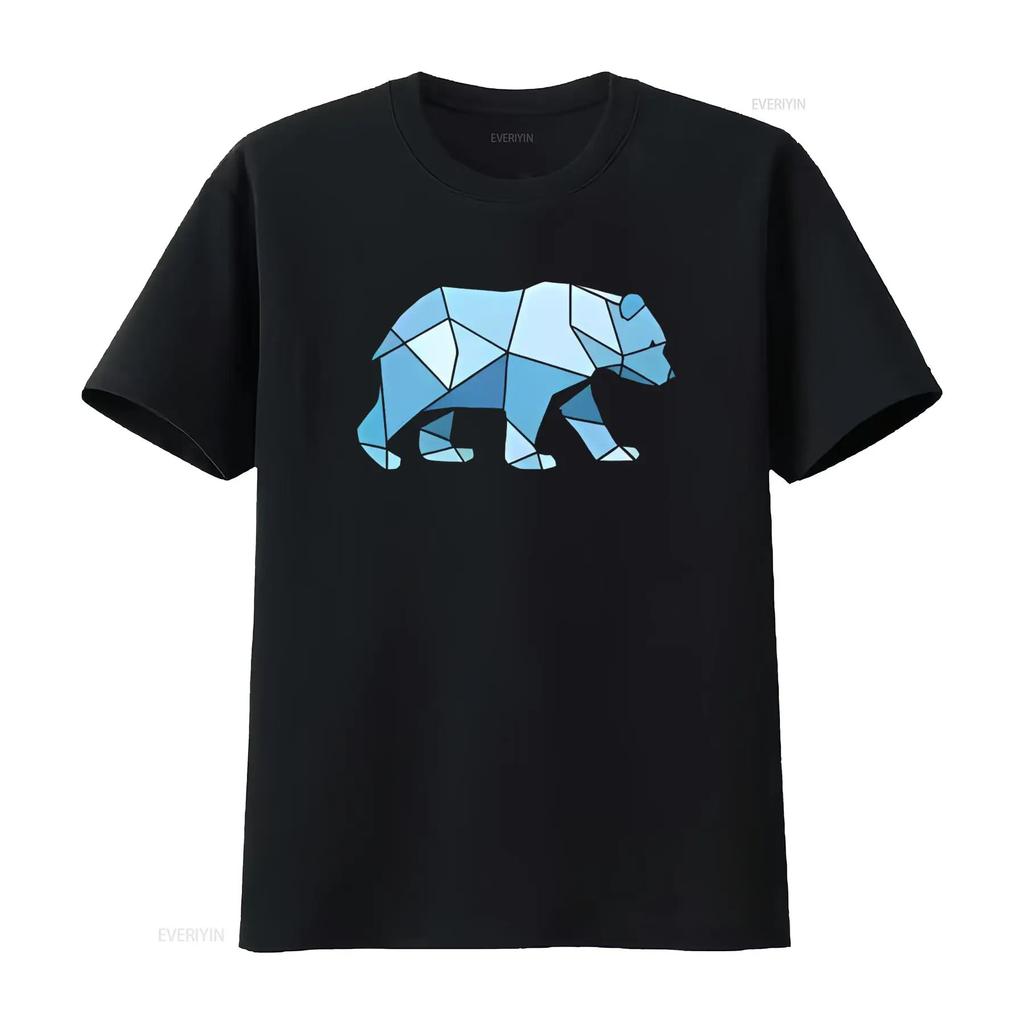 Mens Vintage T Shirt Polygon Bear Outdoor Animal Hiking Vintage Washed Casual Stretched Homme