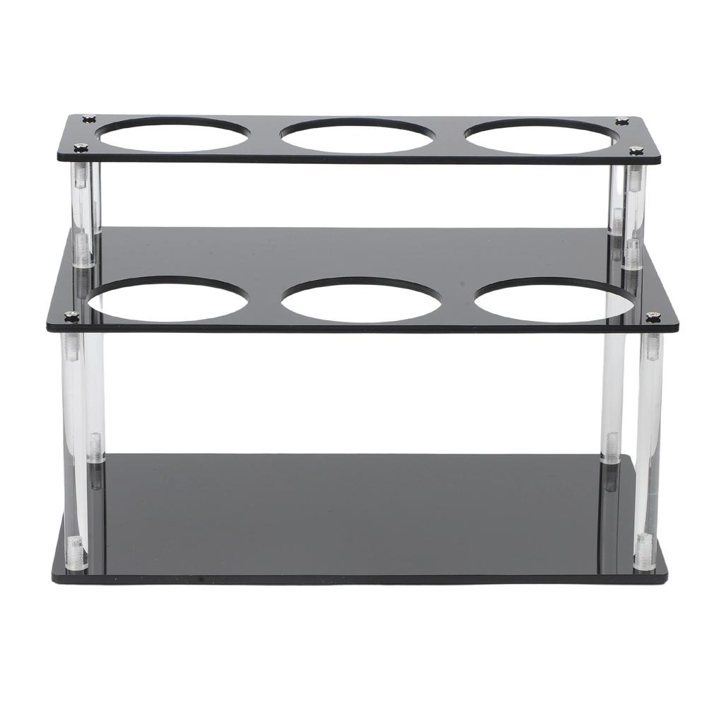 Coffee Syrup Rack 2 Tier Acrylic Organizer for Kitchen Bars and Restaurants Clear Design with Easy Access Features