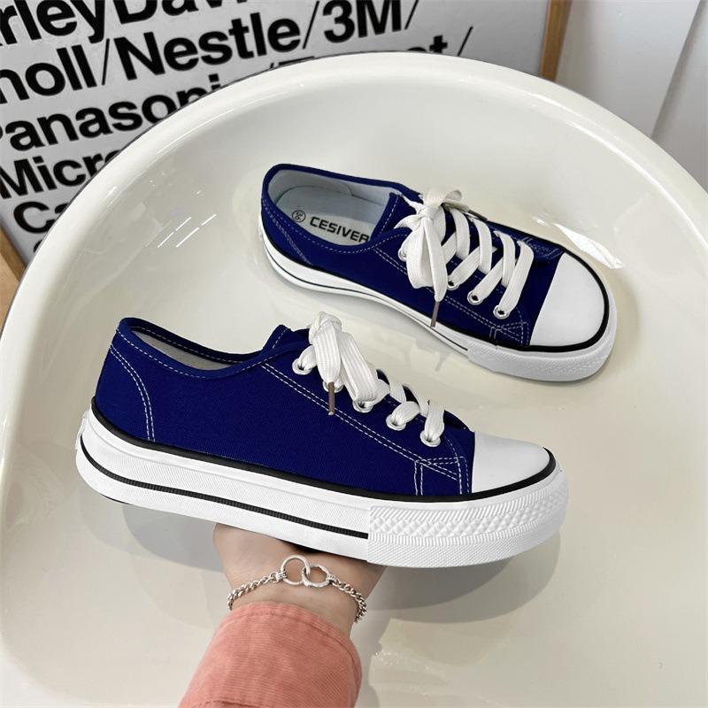 Damesko i lerret Dame Mote Sommer Casual Sneakers Student Fritidssko Høy Topp Dame Vulkaniserte Sko