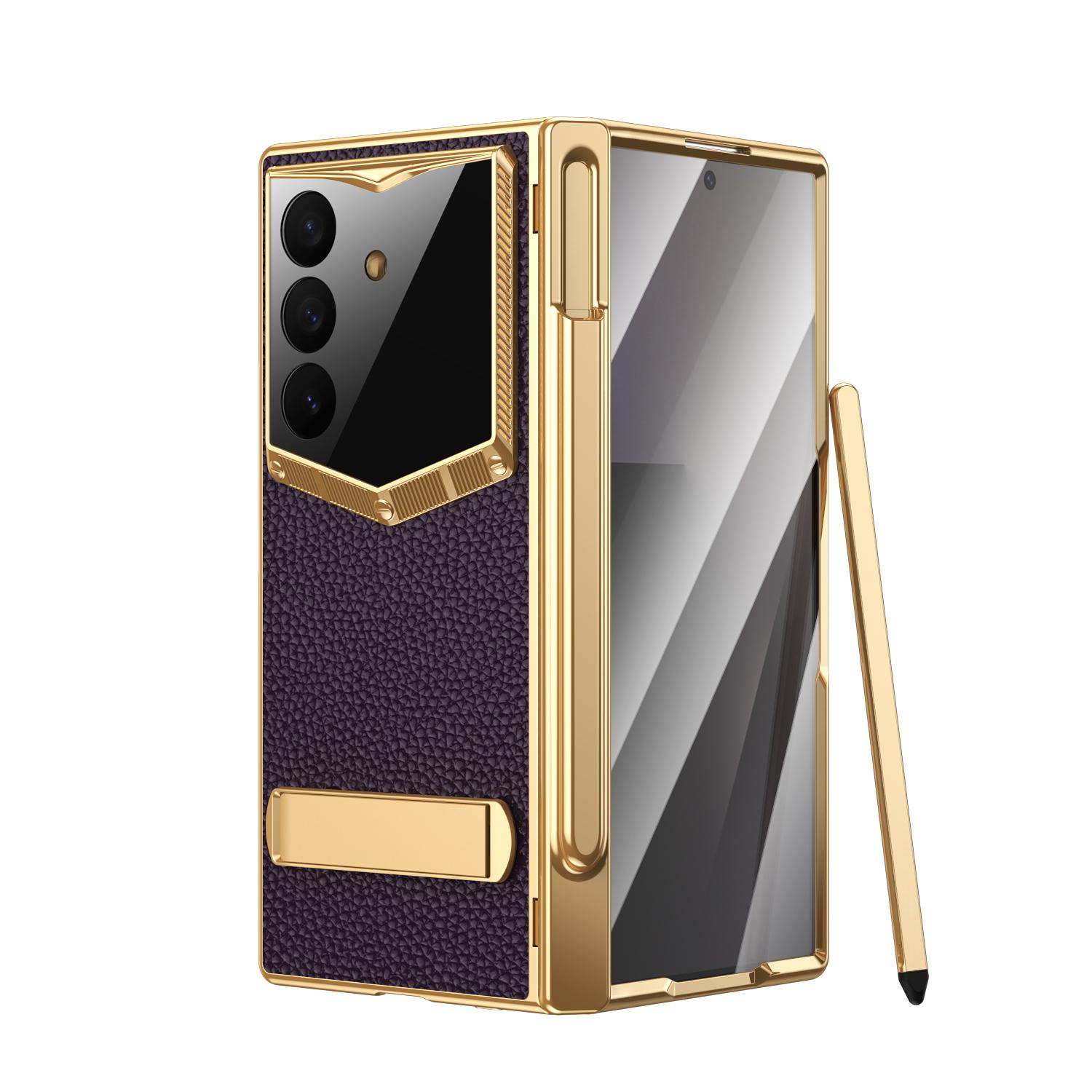 Avec Verre Protecteur Pour Samsung Galaxy Z Fold 8 7 6 5 4 Étui TriFold Charge sans fil magnétique Housse Film Armure Antichoc Stylo Galaxy Z Fold3 5G