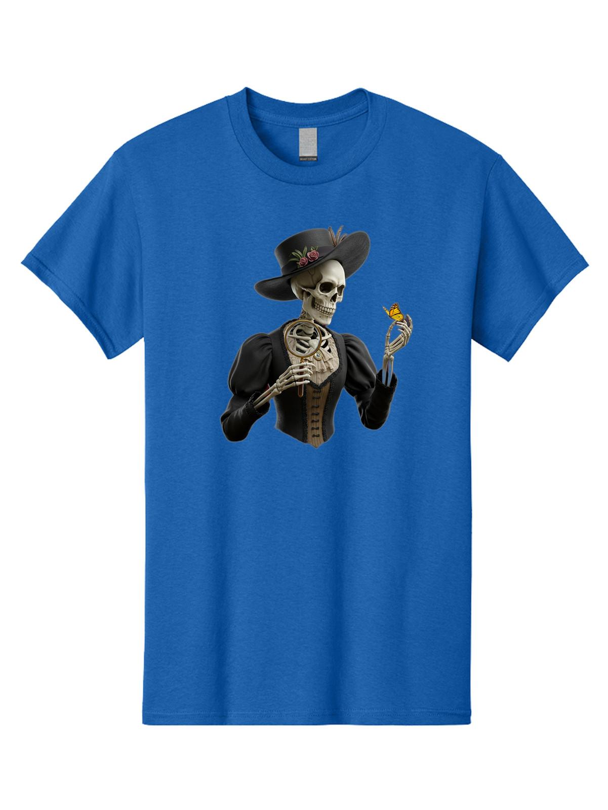 Skeleton-In-Black-Suit Mens Graphic Tee, 100% Cotton, Casual Summer Wear S разноцветный