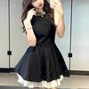 Thousand gold wind small black dress dress women's summer high-end birthday party small gift dress, thin sleeveless vest skirt
