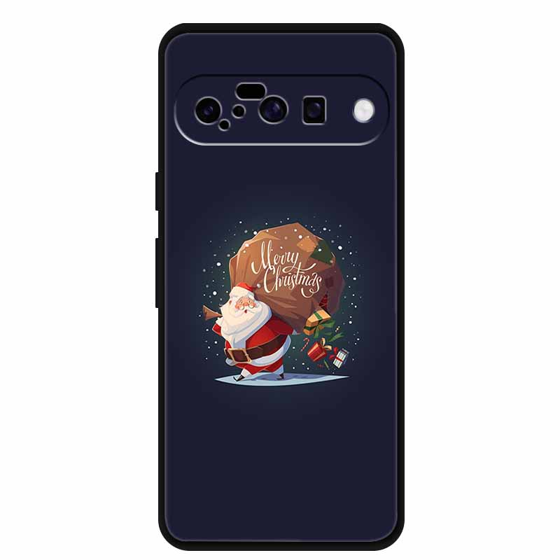 Christmas Phone Cases For Google Pixel 10 Case Silicone Soft Black Cover Christmas Tree for Pixel 10 Pro / 10 Pro XL Back Cover