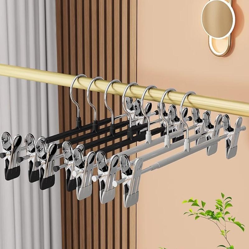 Reinforced Expandable Heavy Duty Pant Hangers With No Marking Clips Durable Garment Hook For Wardrobes Storage