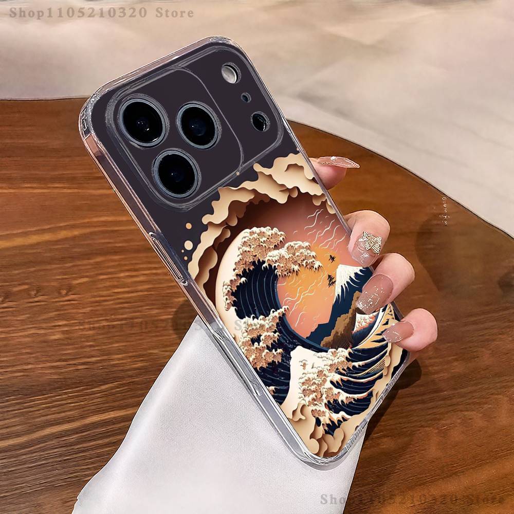 

Art Landscape Phone Case For iPhone 16,15,17,12,13,14,11 Max,Pro,Plus,X,XS,XR,SE4,E Mini Transparent Cover iPhone16PRO