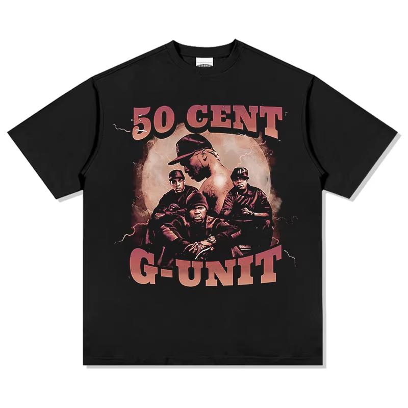 

50 Cent GUnit Graphic TShirt Unisex Oversized Heavyweight Cotton Classic HipHop Streetwear Relaxed Fit Short Sleeve Apparel M
