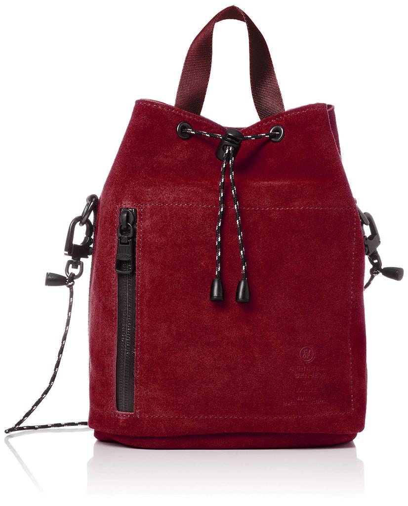 Suede Drawstring Bag Shoulder Bag WATER PROOF SUEDE DRAW STRING BAG WINE [Assobu]