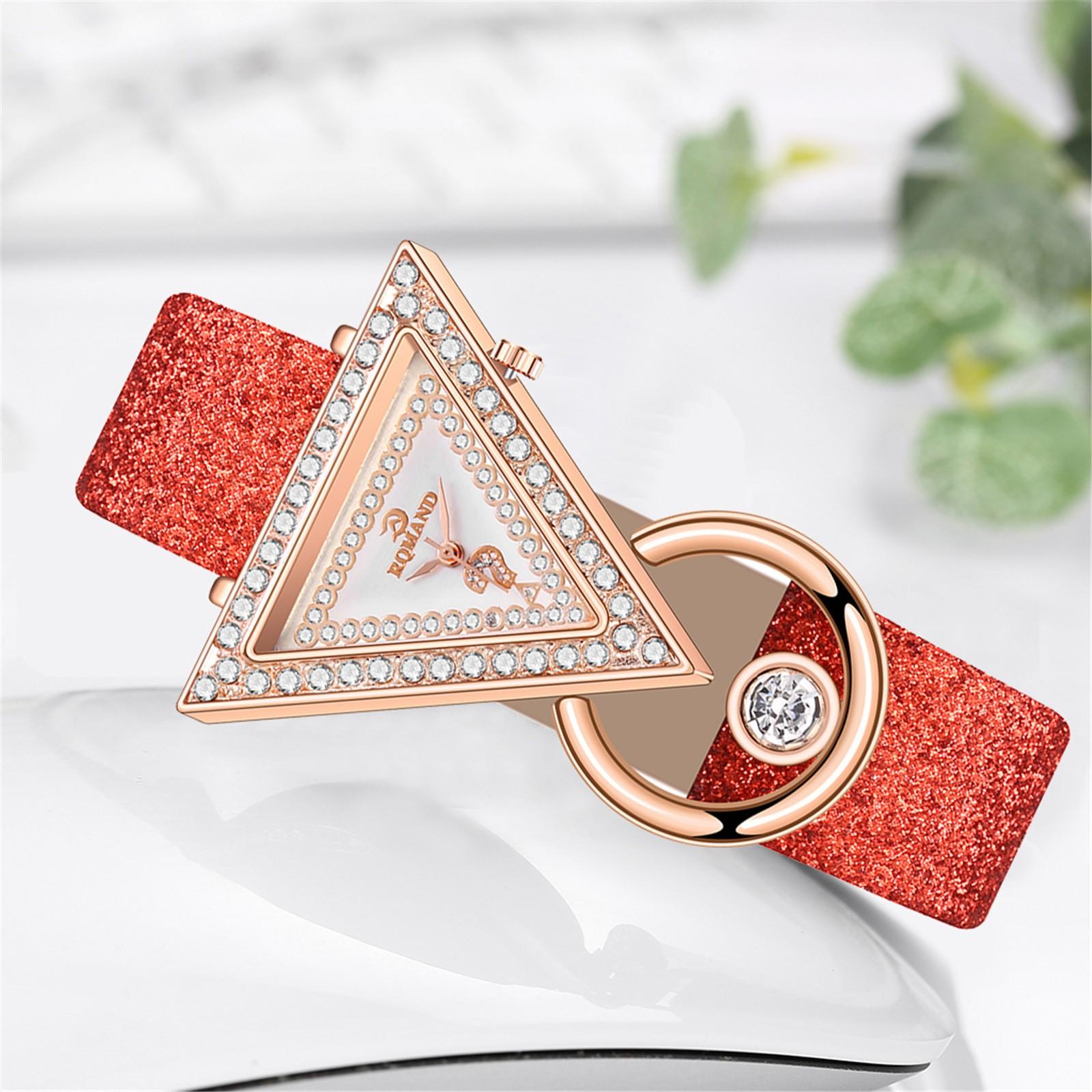 

Модные женские стальные ремешки с аналоговым механизмом, кварцевые часы, витражные часы One Size красный