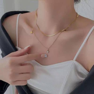 New Pentagram Shell Necklace for Women Light Luxury High-end Korean Version Collarbone Chain