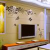 Self-adhesive Butterfly & Flower Vine Wall Stickers for Living Room TV Background