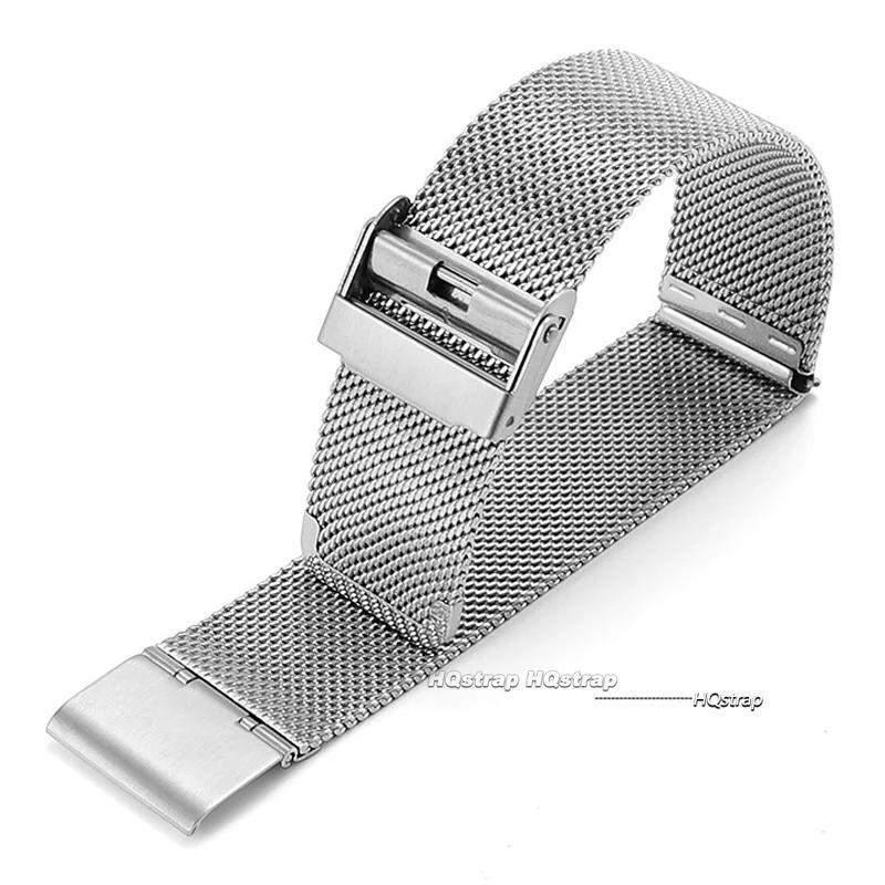 0.6mm 1.0mm Milanese Mesh Strap for DW Watch 20mm 22mm Stainless Steel Bracelet for Seiko 24mm 18mm Universal Metal Watchband