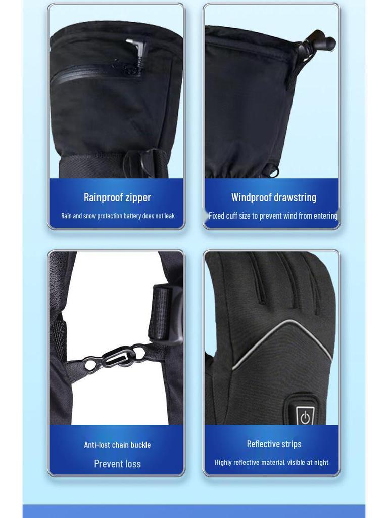 USB Rechargeable Heated Touchscreen Cycling Gloves for Men and Women