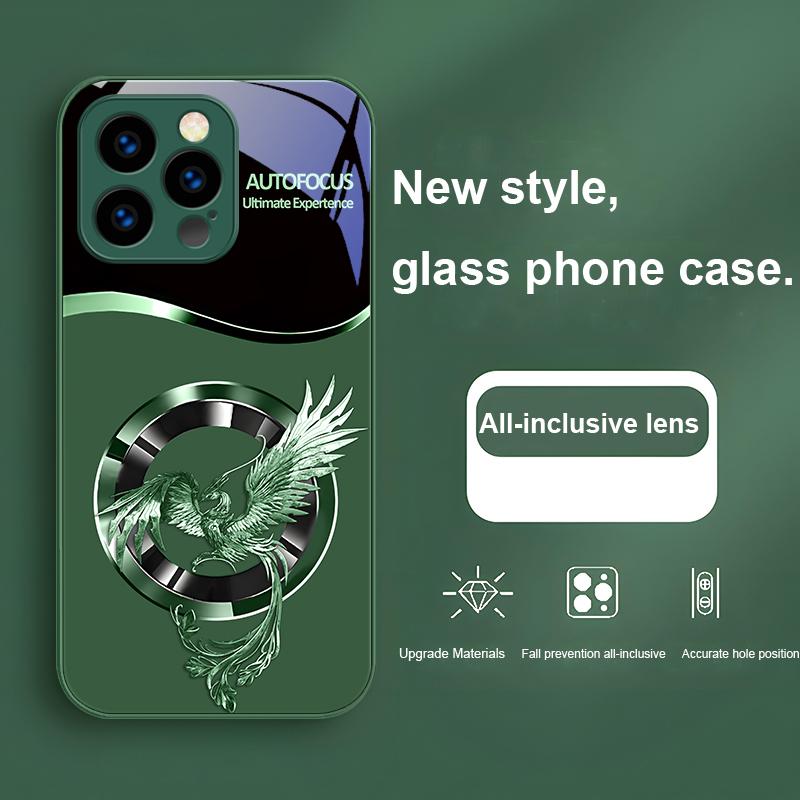 

Circle Phoenix Gold IPhone 16 Plus 15 14 13 12 Mini 11 Pro Max X XS XR 7 8 Plus 2022 Tempered Glass Phone Case For iPhone 16 Promax
