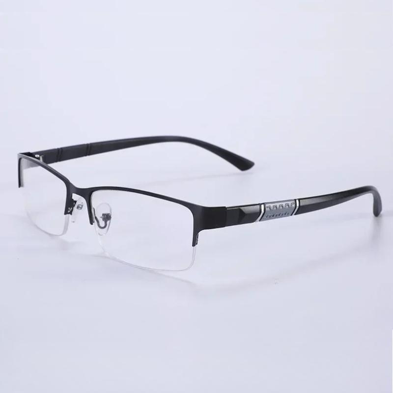 Metal Half Frame Reading Glasses TR90 Farsighted Eyeglasses Business Men Finished Presbyopic Eyewear With Diopter +1 To +4.0