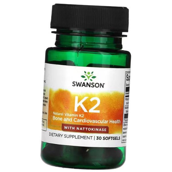 

Vitamin K2 with Nattokinase, Vitamin K2 with Nattokinase, Swanson 30 gelcaps (36280217) 30softgels