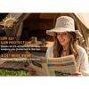 Womens Cotton Sun Hat Floppy Wide Brim Bucket Hat Foldable Gardening Hat Breathable Summer Travel Beach Hat UPF50+