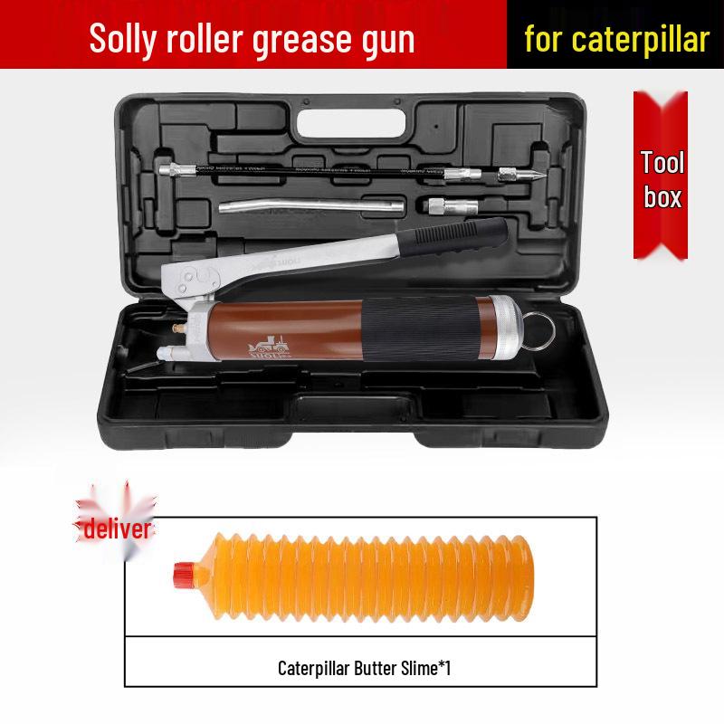 Caterpillar Dual-Use Manual High-Pressure Grease Gun with Four-Gear Locking Pliers and Flat Head