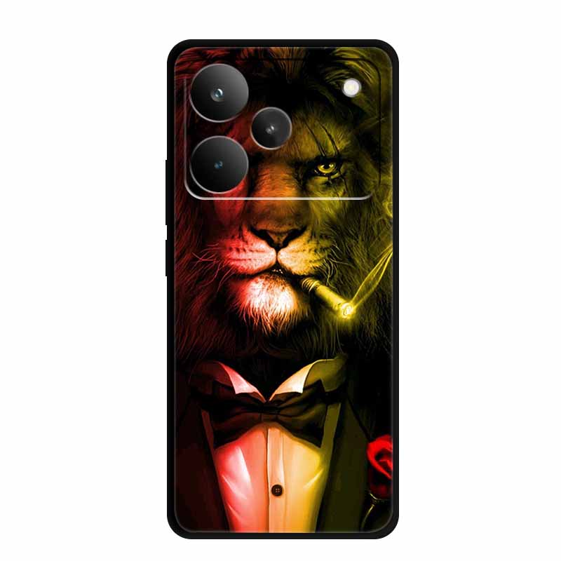 Für Realme P4 Pro 5G Hülle P4Pro Weiche TPU Silikon Rückabdeckung Für Realme P4 Pro Tiere 6,8" Bemalter Wolf Löwe Hülle Schale Tasche