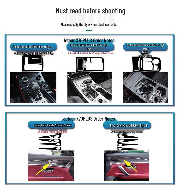 Starry Sky Film for Jetour X70 Interior and Center Console Frosted Film Sticker Replacement