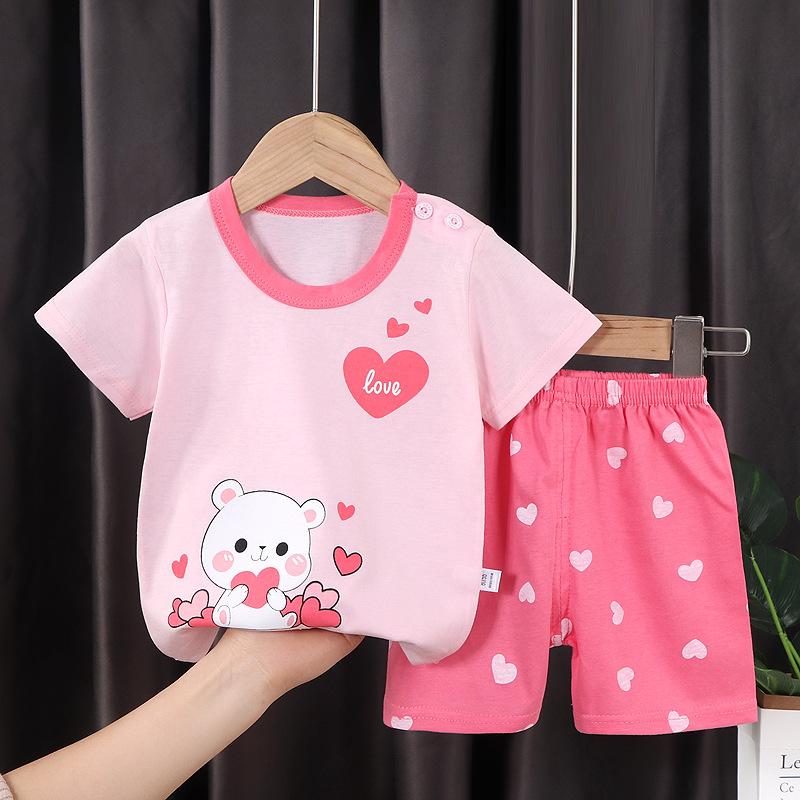 2PCS Kids Clothes Children's Sets Boys Girl T-shirt Shorts Summer Cotton Short Sleeve Baby Children Clothing Toddler Suit