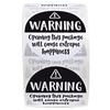 3.8cm Black and White "Warning" Adhesive Labels for Gift Decoration and Business Sealing