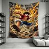 Arazzo da Parete Monkey D Luffy di One Piece Appeso Estetico alla Parete Coperta in Tessuto Stampato Arazzi Decorativi per Camera da Letto Soggiorno Decorazioni per la Casa