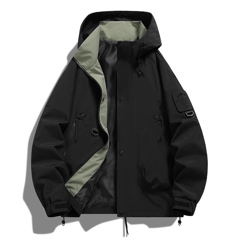 Men's Cross-Border American Style Workwear Windbreaker: Spring/Autumn Outdoor Casual Jacket, Three-Proof, Loose-Fit for Couples.