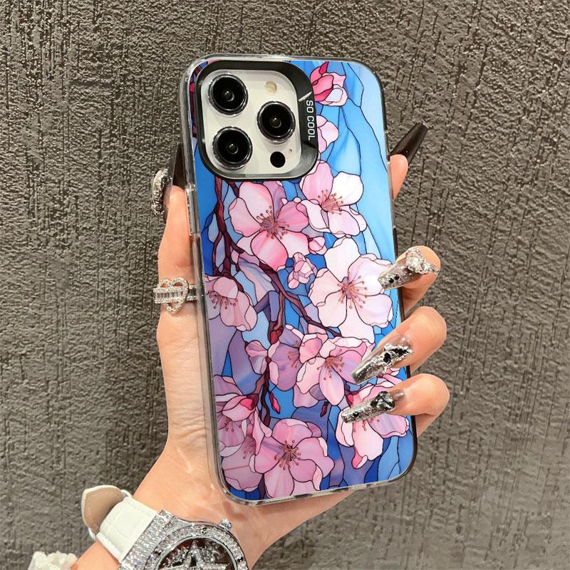 Laser Phone Case For IPhone 15 16 14 Pro Max Cases 11 12 13 17 Pro 17 16 E 14 Plus Luxury Lotus Flowers Floral Shockproof Covers